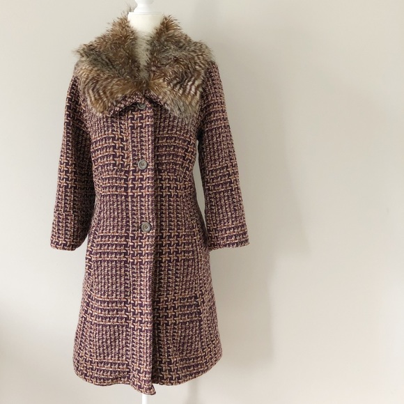 Anthropologie Jackets & Blazers - Anthropologie Tiny Umbered Houndstooth Coat-Sz L